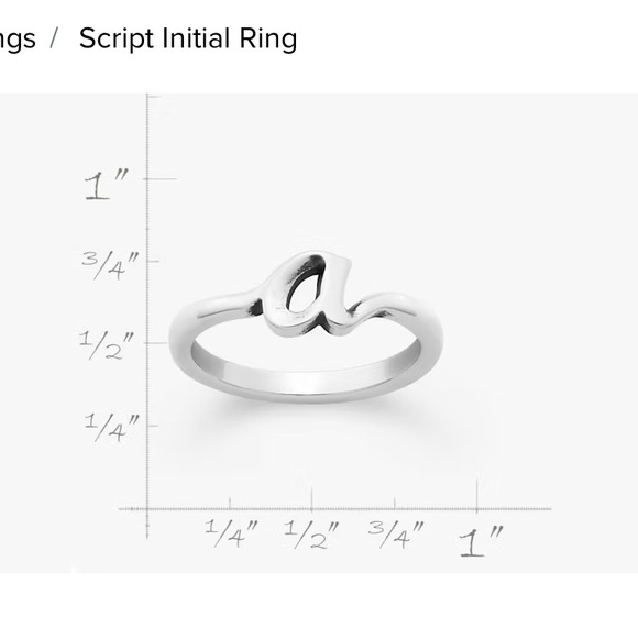 James Avery script initial “A” ring - Picture 2 of 6